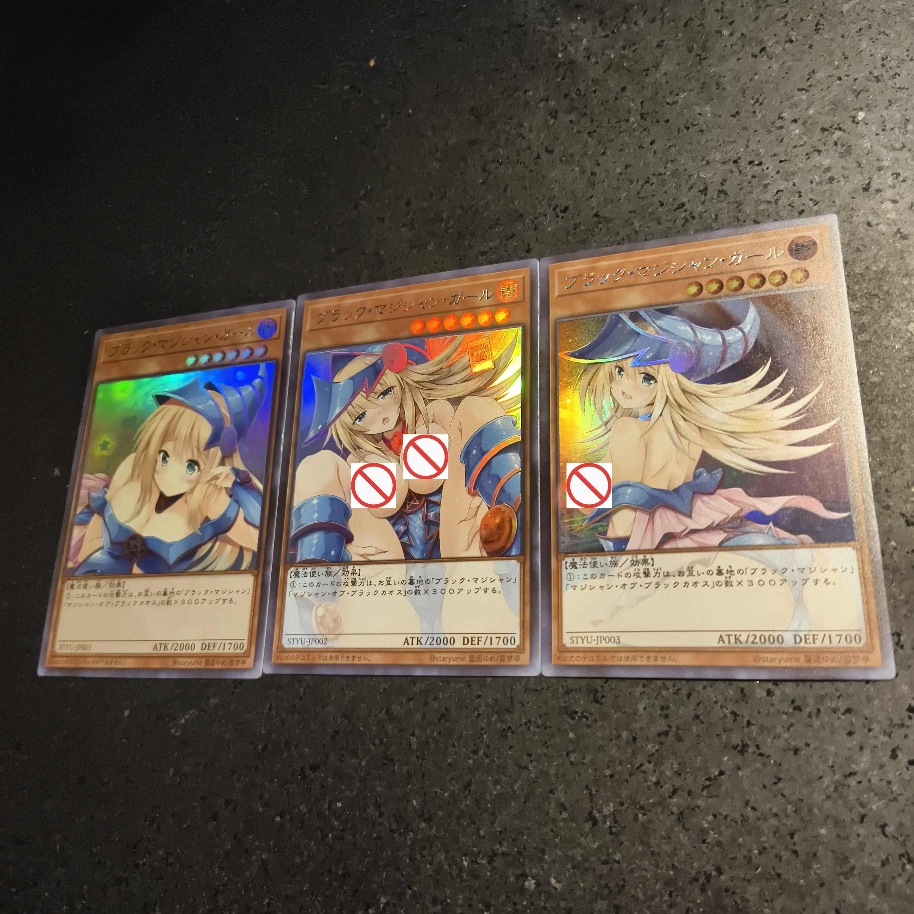 

3Pcs/set Yu-Gi-Oh! ACG Dark Magician Girl Flash Card Diy Classic Game Anime Collection Cards Gift Toys