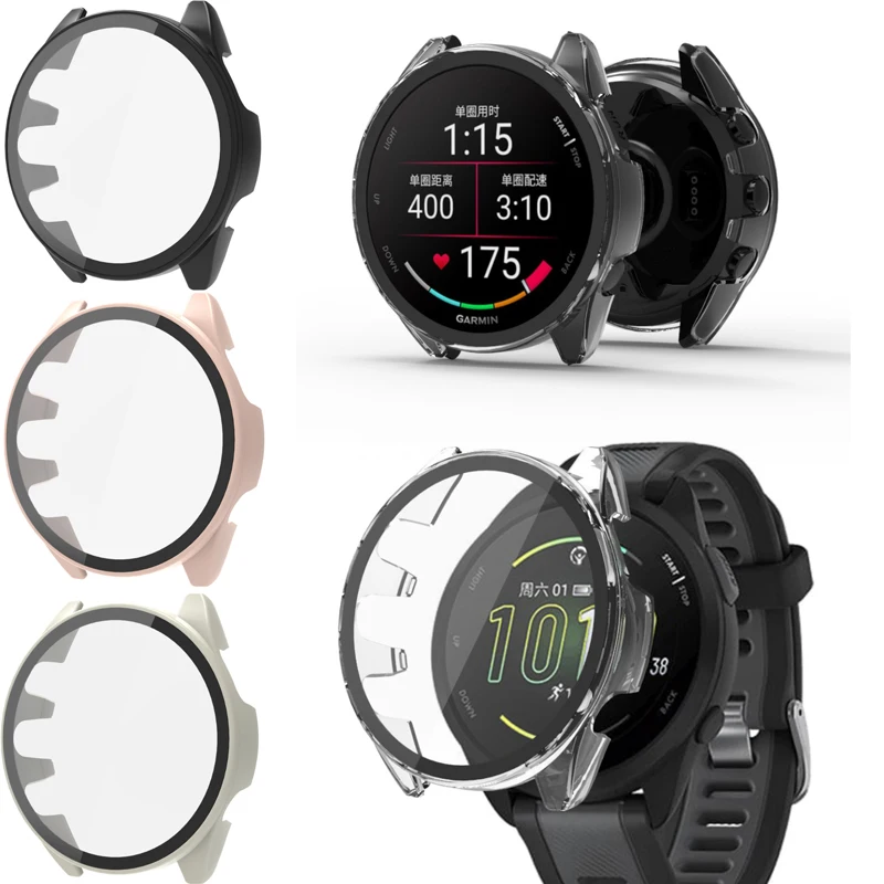 Защитная пленка для экрана с жесткими краями для смарт-часов, рамка для Garmin Forerunner 165, чехол-бампер для музыки, умные аксессуары