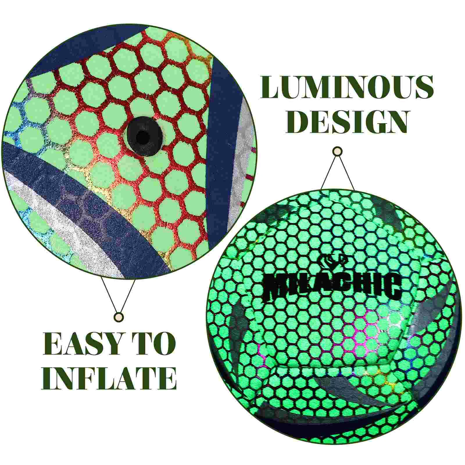 Football Luminous Training Soccer Light Absorption Balls Fluorescent PU Sports Supply Rebounder