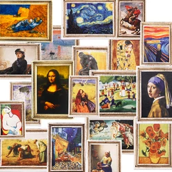 World Famous Painting Fridge Magnets Creative Fridgerator Door Decorations Mini Van Gogh Monet Works