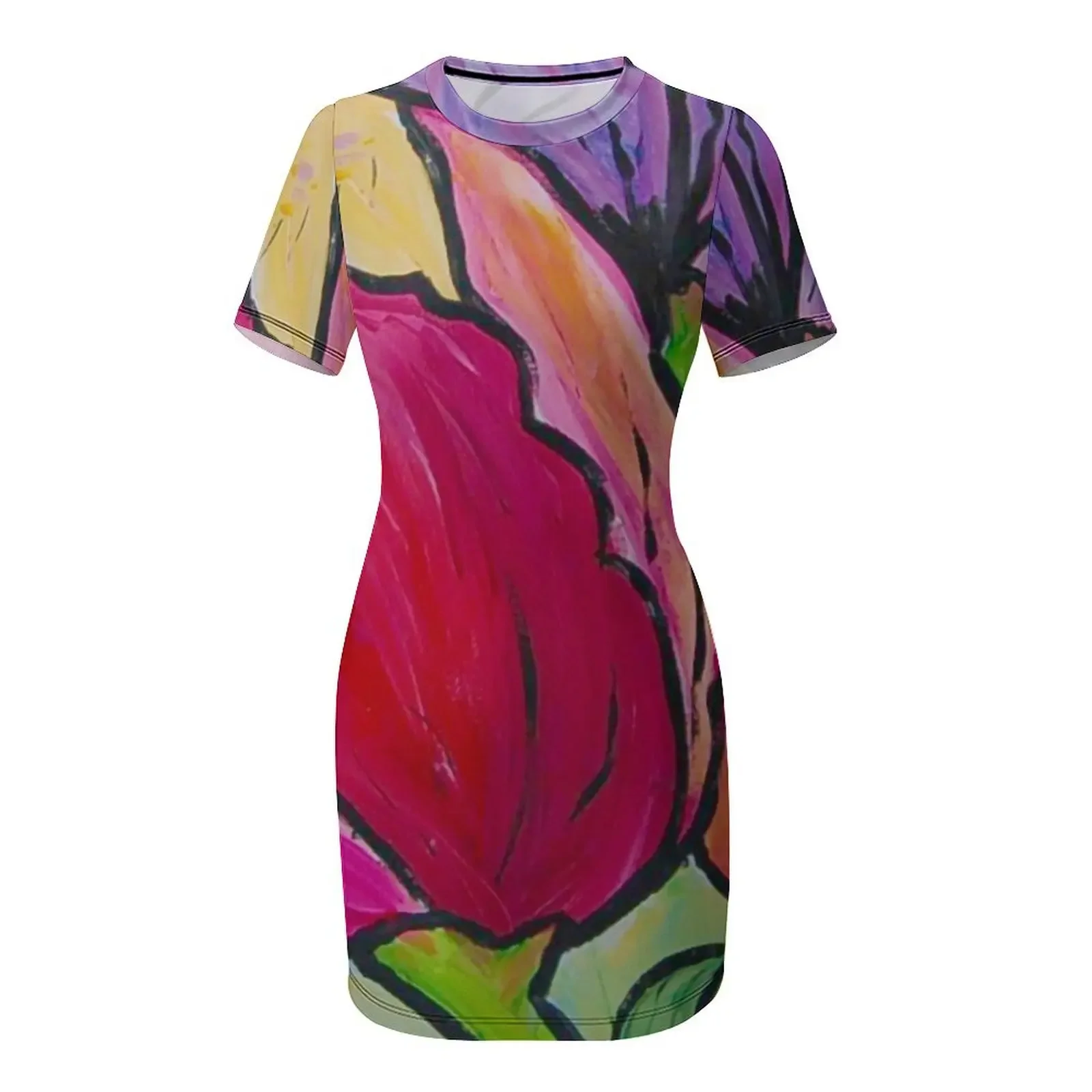 ชุดเดรสแขนสั้นลายดอกทิวลิปจากอัมสเตอร์ดัม สำหรับงานพรอม ชุดเดรสสำหรับหญิงตั้งครรภ์ ชุดเดรสแขนยาวสำหรับผู้หญิง