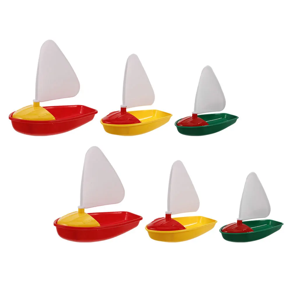 เรือใบลอยน้ำหลากสีสันสำหรับเด็ก 6 ชิ้น สำหรับเล่นในอ่างอาบน้ำ สระว่ายน้ำ ชายหาด และกิจกรรมกลางแจ้ง เสริมสร้างจินตนาการ