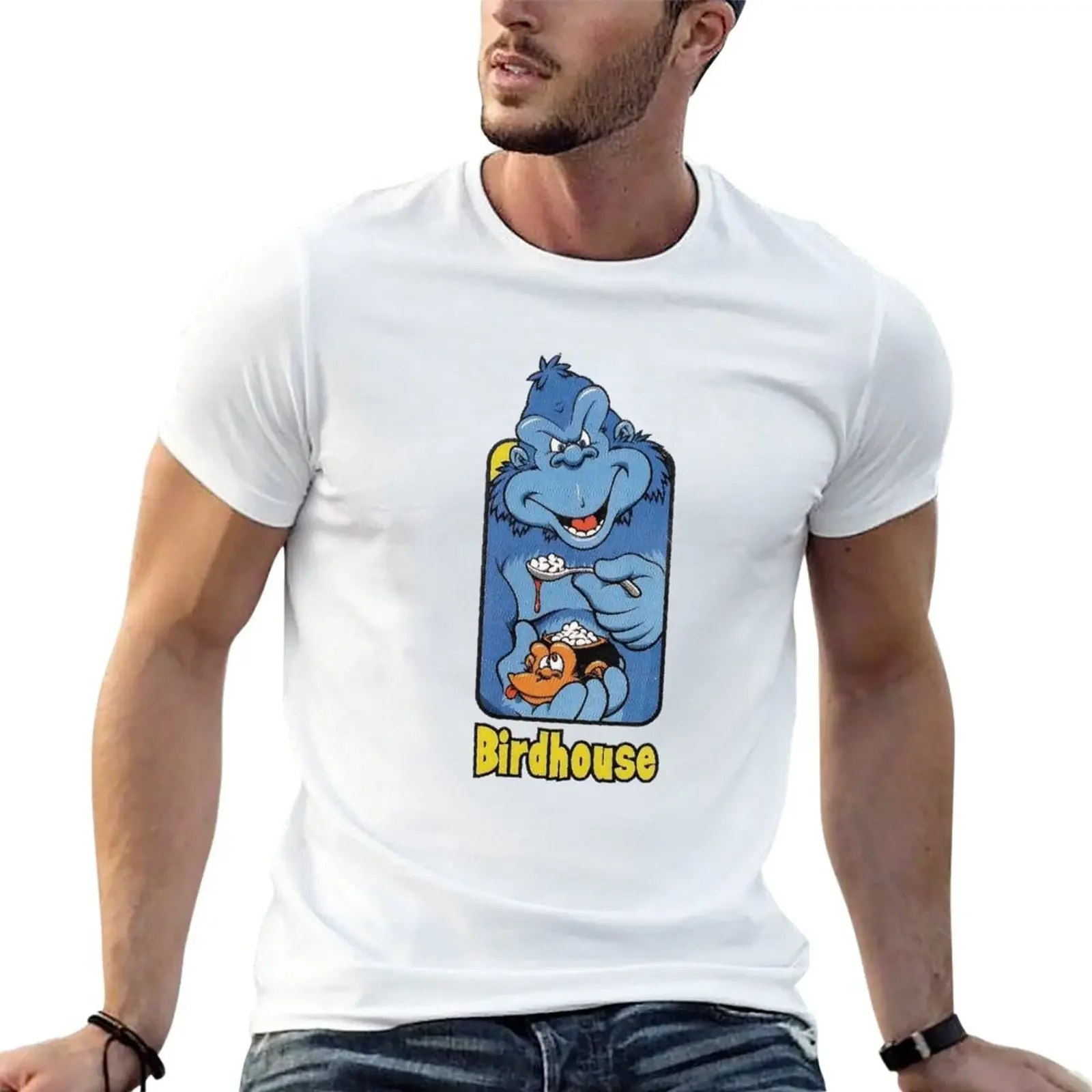 New Monkey brains, birdhouse skateboard t shirt design. T-Shirt aesthetic clothes summer clothes blank t shirts mens clothes