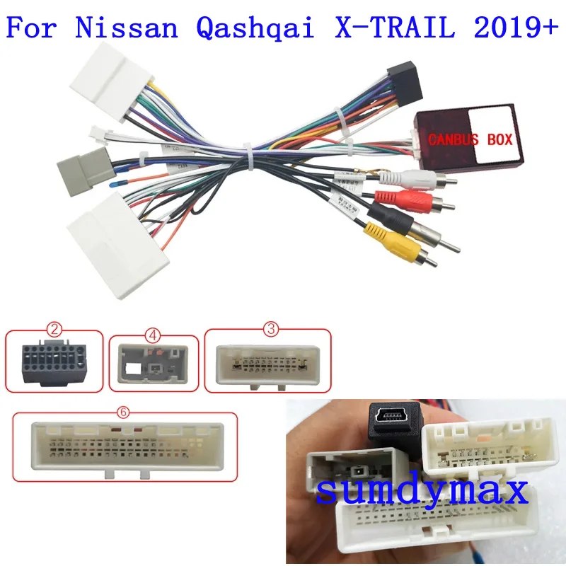 

Car Android 16pin Wiring Harness Cable With Canbus Box Adapter Decoder For Nissan X-Trail Teana 2019-2020 car Wiring Harness