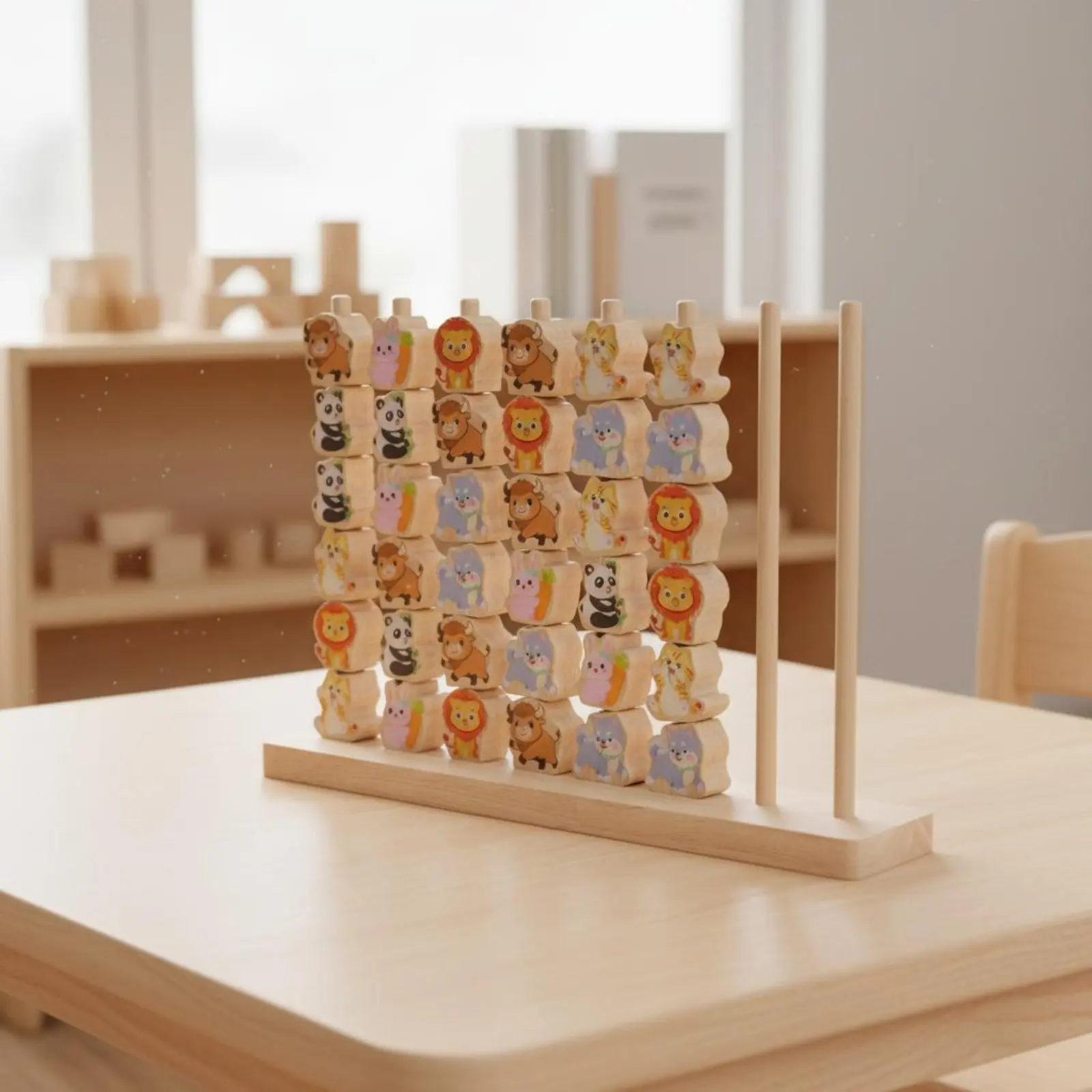 Creature Bead Threading Toy Early Learning Educational Counting Toy Wooden Creature Stacker Fine Movement Skills Wooden Lacing