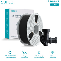 SUNLU PA6-CF 3D Filament 1.75mm 20% Carbon Fibre High Strendtgh & Toughness Frosted Nylon Engineering 3D Printing Filament 1KG