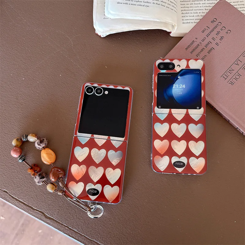 

Red Hollow Heart for Samsung Galaxy Z Flip 7 6 5 4 Protective Back Cover for ZFlip5 ZFlip6 ZFlip7 Case Shell