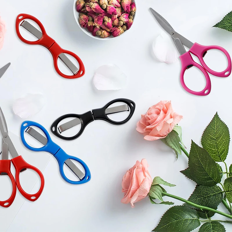 20Pcs Household Traveling Folding Scissors Plastic Handle Scissors Stainless Steel Foldable Scissor