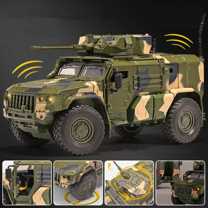 

1:32 Alloy Tiger Armored Car Truck Model Diecasts Metal Off Road Vehicles Model Military Car Model Kids Toy Gift