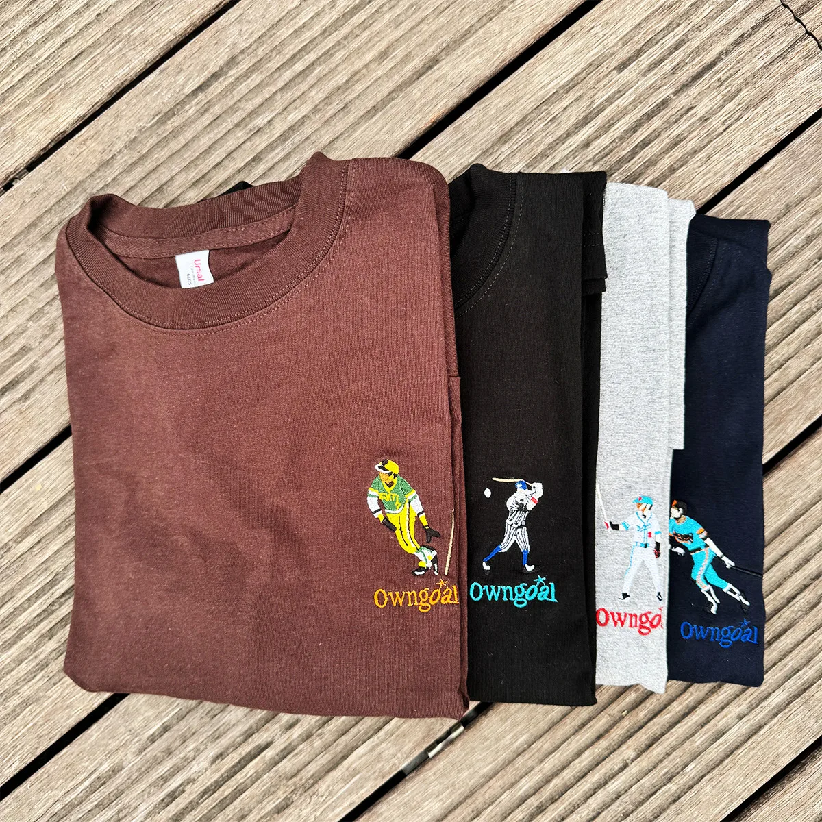 아메리칸 빈티지 야구 스포츠 클럽 자수 긴 소매 100% 코튼 티셔츠 가을 루즈 스트리트 패션 유니섹스 티셔츠