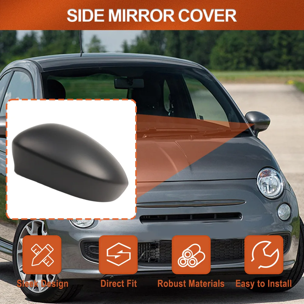 

Left/Right Rearview Mirror Cap Wing Side Mirror Cover Car Accessories for Fiat 500 500C 2007-2023 Grande Punto 2005-2018
