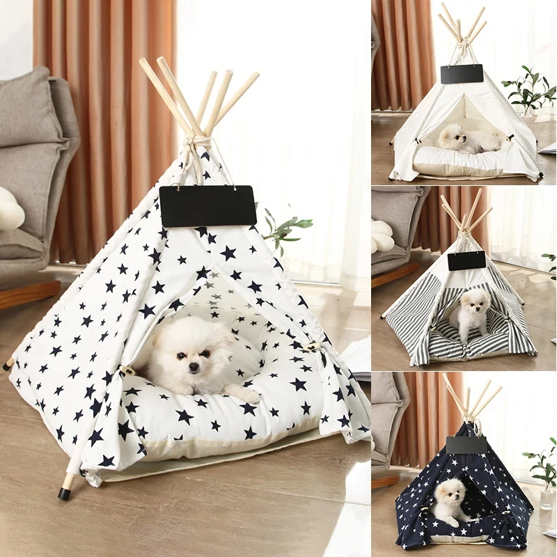 

Cute Dog Tent Cat Bed Kennel For Indoor Dogs Small Medium Pet Winter House Warm Mat Puppy Tent Bed Cat Cushion Pet Accessories