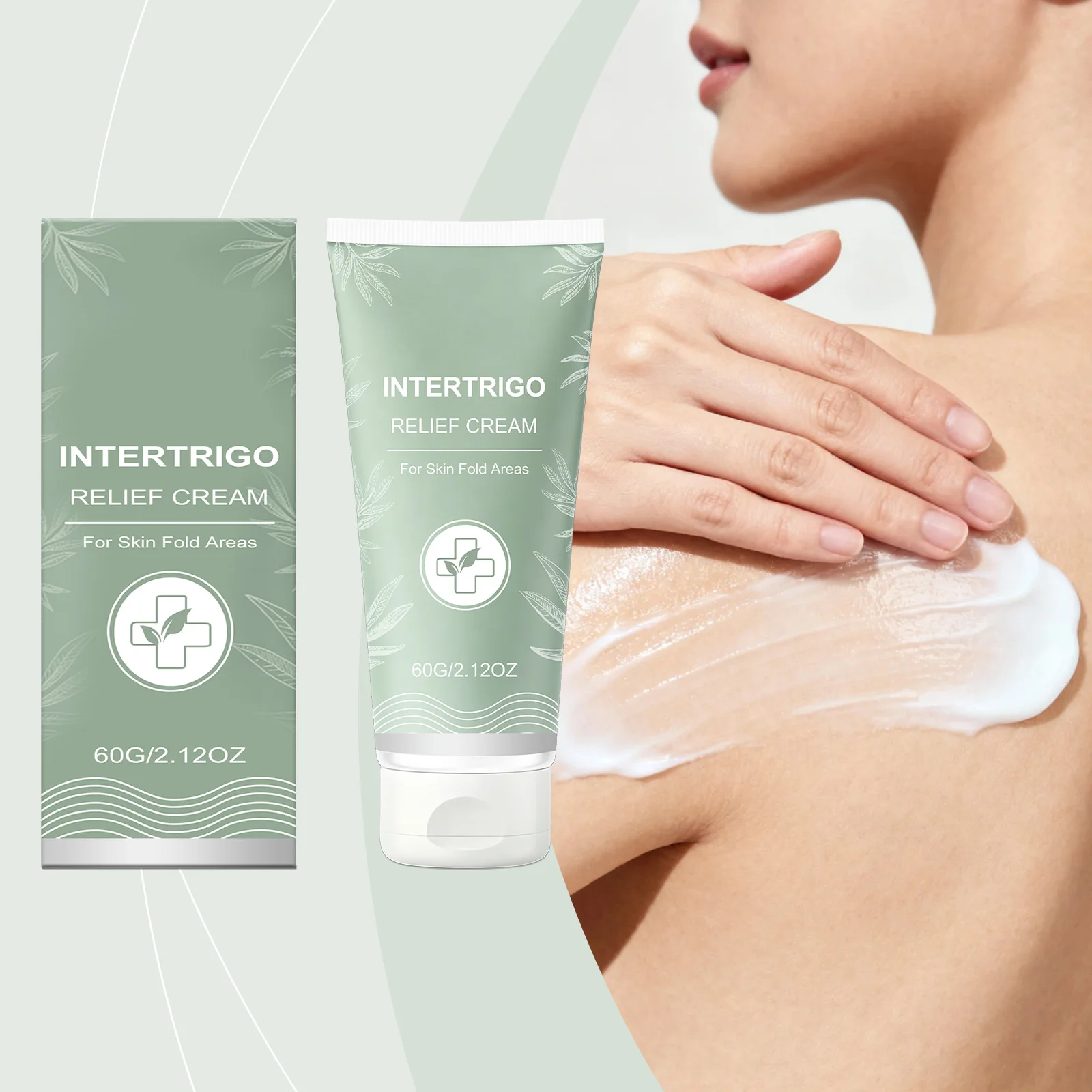 60g Intertrigo Relief Cream for Skin Fold Rash Anti Chafing Barrier Cream Zinc Oxide Under Breast Sweat Moisture Management