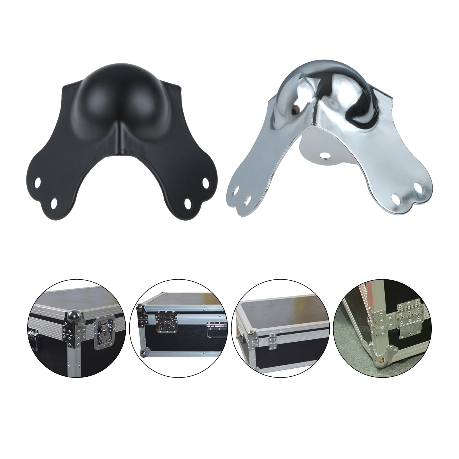 4 szt. Duża metalowa skrzynka lotnicza narożnik kulowy 80mm/3,15 "prasowany trójkąt sferyczny chroń bagaż aluminiowa skrzynka narzędziowa Air Case meble — zdjęcie 4