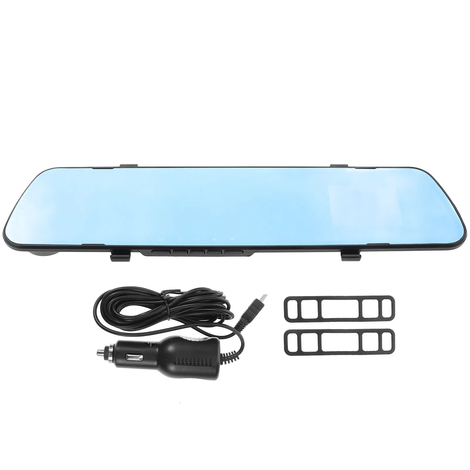 Thin Mirror Dash Cam 2.4 Inch Rear View Mirror Camera Backup Camera Front and Rear Parking Monitor Driving Recorder Safety