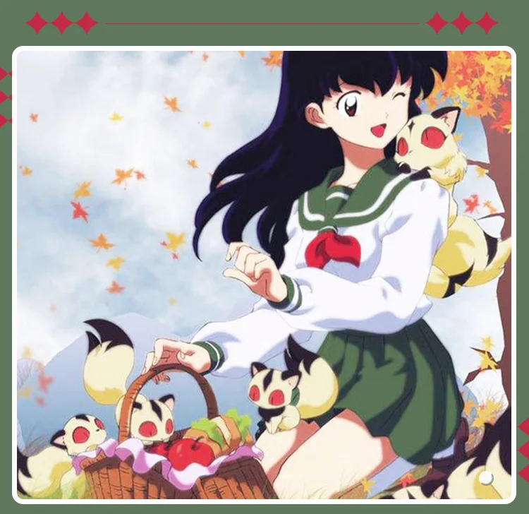 Anime Inuyasha Kagome Higurashi Cosplay Costume Sailor School Uniform Green Skirt Outfit For Women Halloween Party - view 5