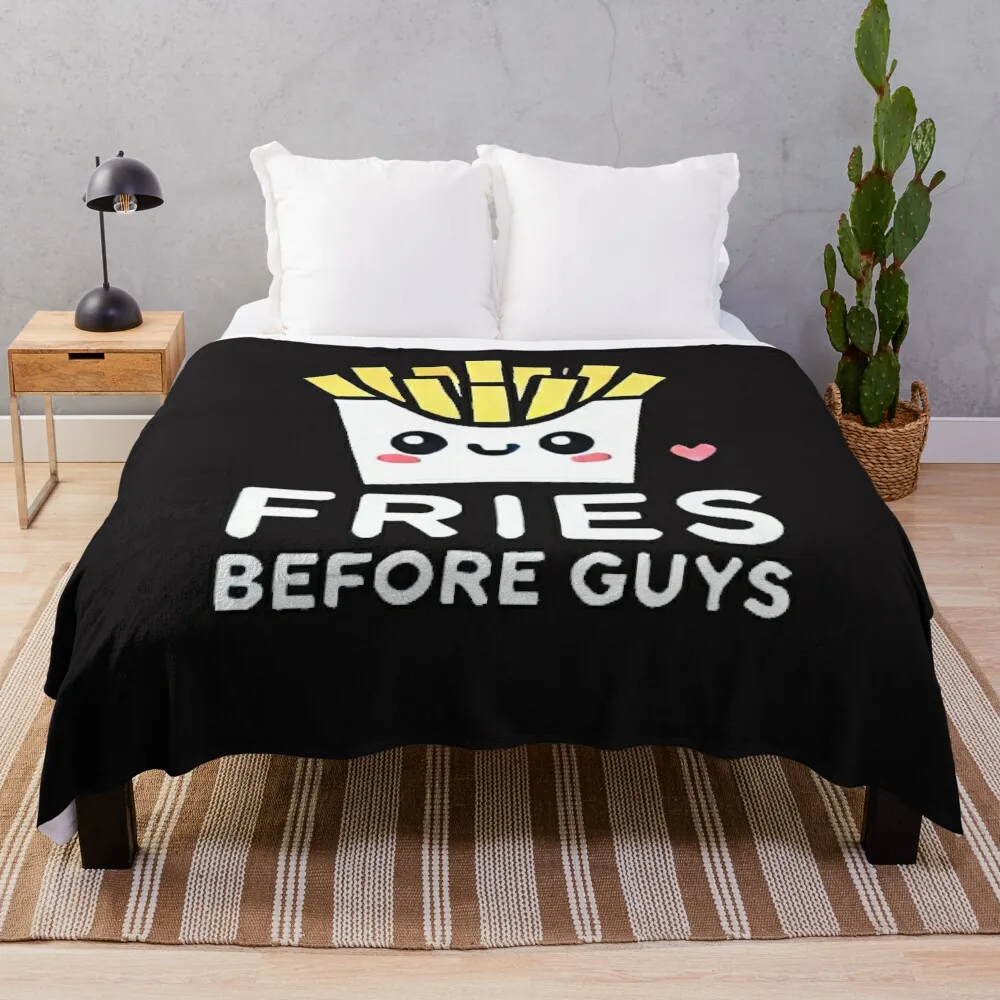 Cute Kawaii Fries Food Foodie Snack Pun Punny T-Shirt Throw Blanket Luxury Brand Quilt Polar Blankets