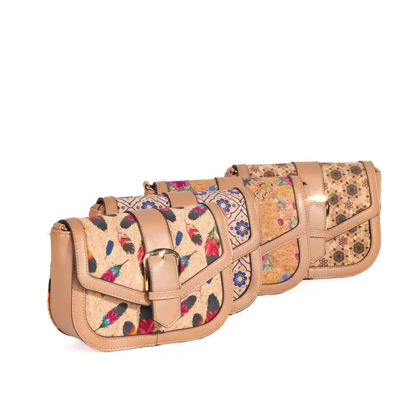 Retro Wood Grain Cork Skin Print  Square Bag Women's Daily Crossbody Bag Button Closure Quirky Bag Soft Leather