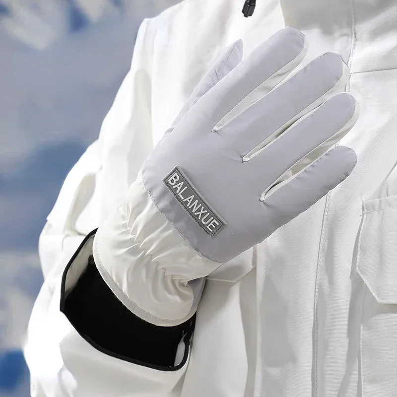 Guantes de esquí impermeables para hombre y mujer, guantes de nieve cálidos para clima frío, pantalla táctil, Snowboard, Invierno