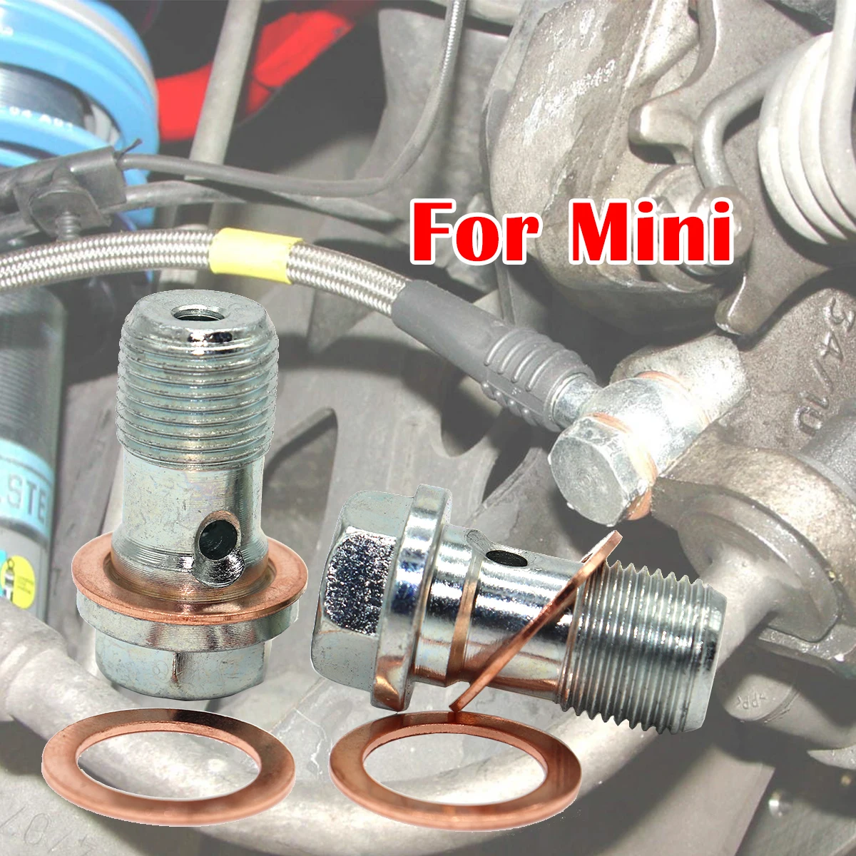 

Front Rear Left Right Caliper Hose Lines Banjo Fittings Bolts Copper Sealing Crush Washers For Mini Cooper One R50 R52 R53 2000