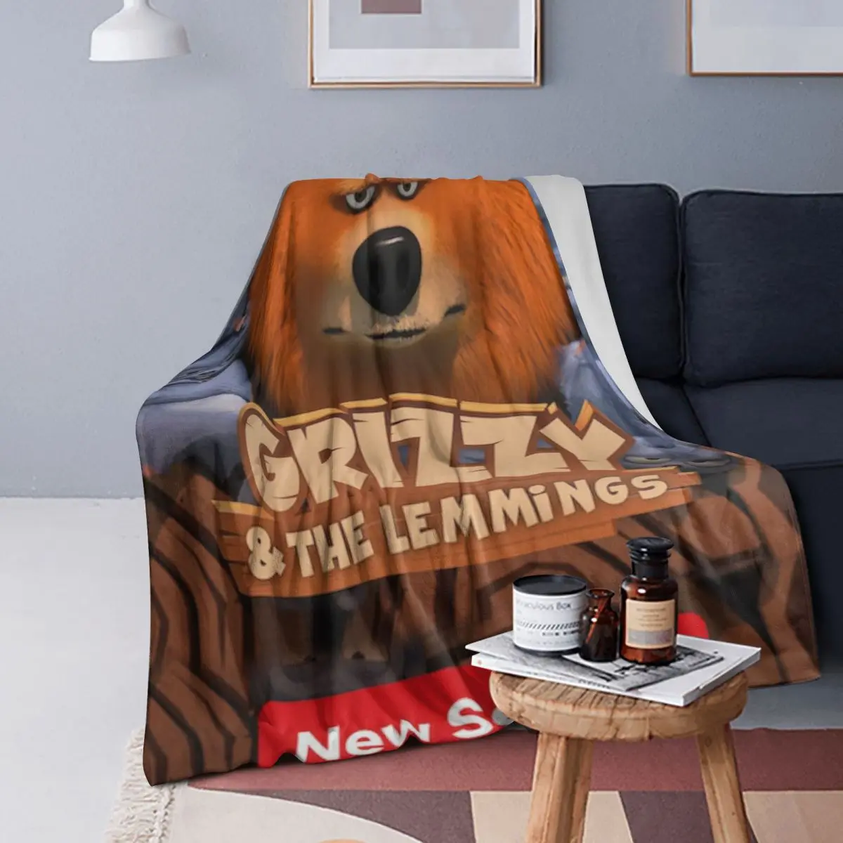

Одеяло Grizzy Et Les Lemmings, мягкое теплое фланелевое одеяло, покрывало для кровати, гостиной, пикника, путешествия, домашний диван