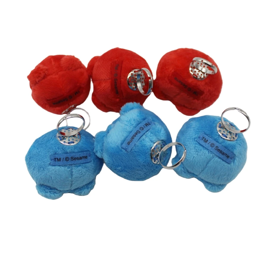 2piece classical Elmo and Cookie Monster finger ring plush soft toys Sesame Street finger ring toys Children Educational Toys