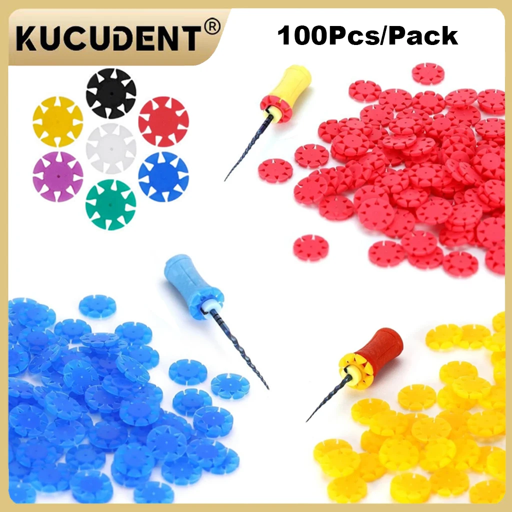 100Pcs/Pack Dental Endo Stopper Silicone Marking Rings for Root Canal Files Disinfection Counting Endodontic Dentistry Tools