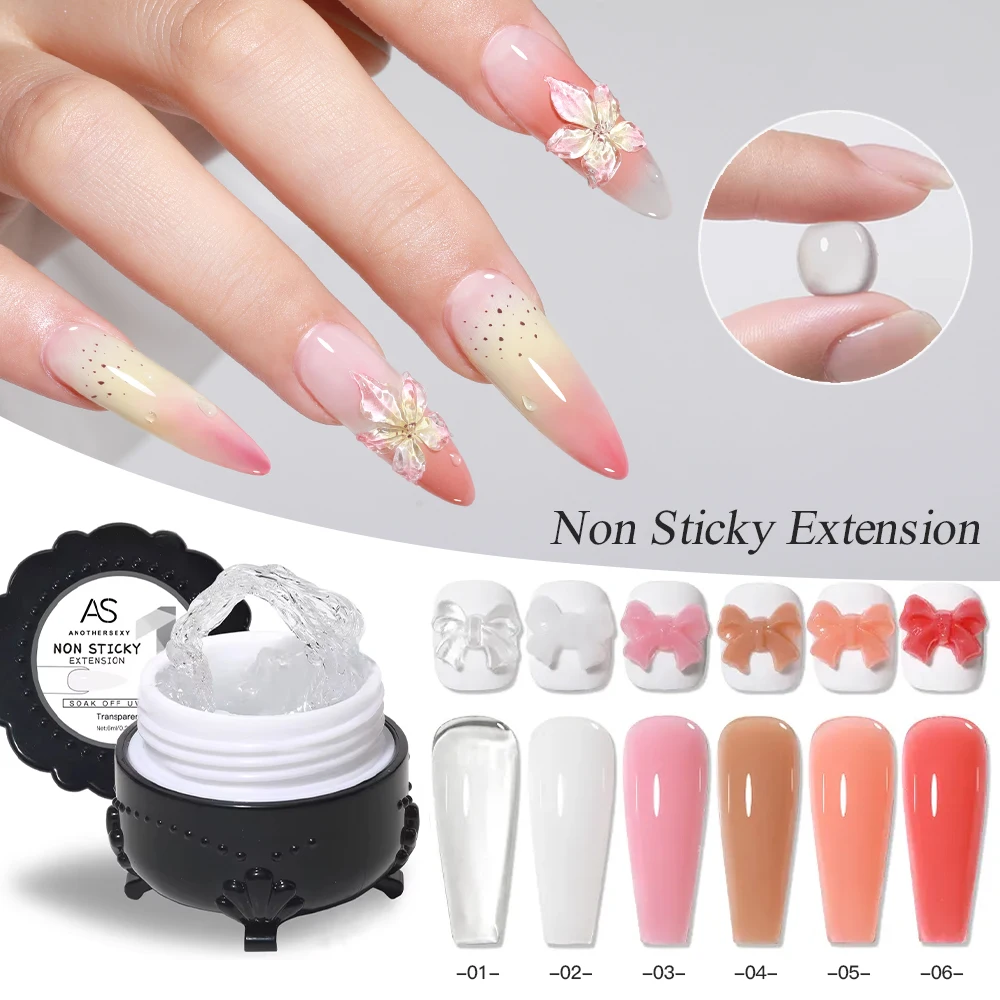 AS 6ml esmalte de uñas de Gel de extensión de manos antiadherente transparente para dar forma a las uñas en 3D Gel duro de construcción de gelatina lechosa sólida