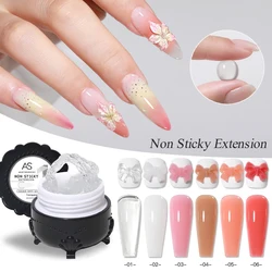 AS 6ml Clear Non Stick Hand Extension Gel Nail Polish for 3D Shaping Nail Art Solid Milky Jelly Buildering Hard Gel