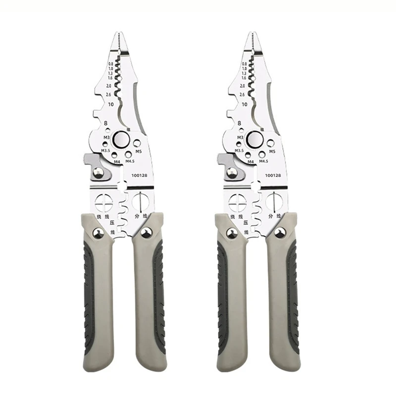 

TOP Multifunctional Wire Stripper Crimper Cable Cutter Pliers, Professional Electrical Wire Stripping Tool 2Pcs