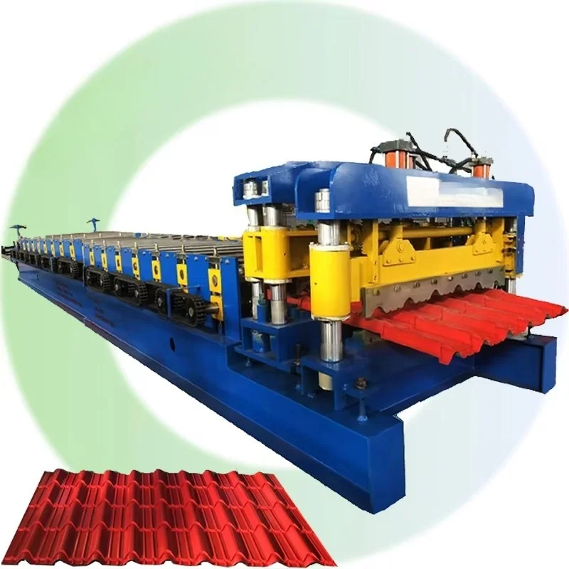 Full Automatic Metal Roof Panel Glazed Tile Roll Forming Machine PLC Control Bearing Roofing Tile Making Building Material