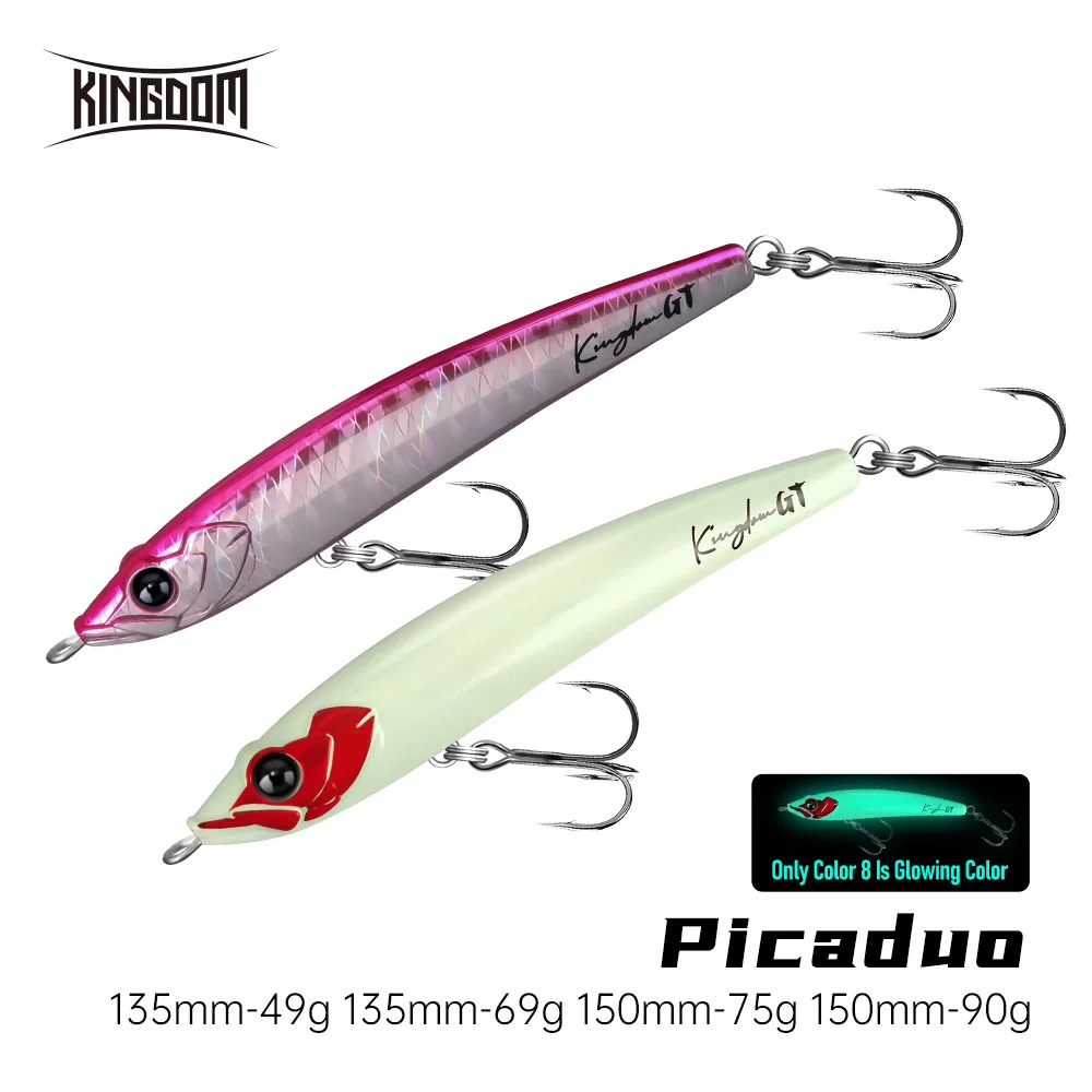 

Воблер-карандаш Kingdom GT Sinking Pencil Lure 49г 69г 75г 90г для крупной рыбы, искусственная жесткая приманка для морской рыбалки на тунца, троллинг в соленой воде