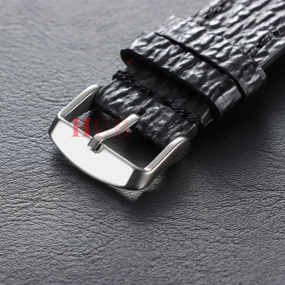 18/19/20/21/22/23/24mm Embossed Snake Shark Skin Pattern Handmade Leather Watchband Bracelet Vintage Cowhide Men Strap Wristbelt