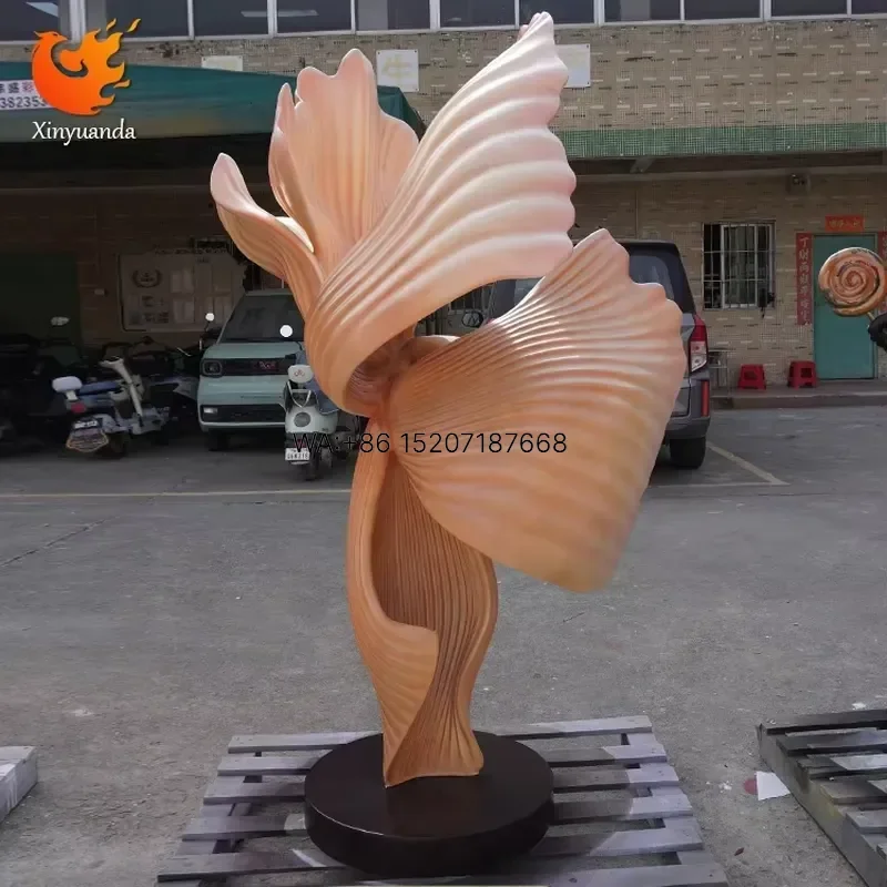 Wmwmnu Large Abstract Petal Stainless Steel Sculpture for Mall Public Space Decor Modern Art Landscape Installation