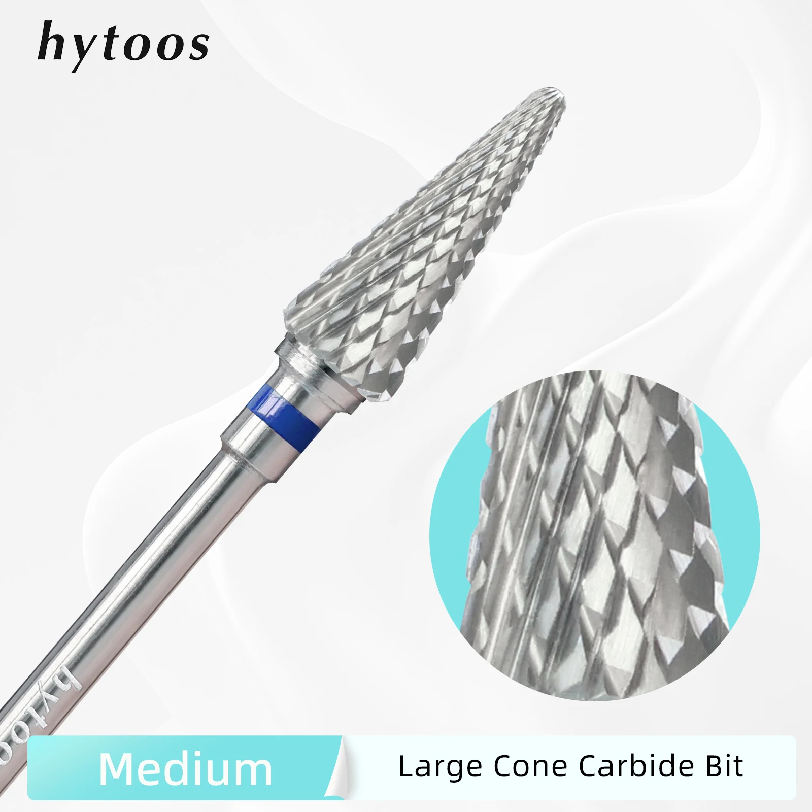 Hytoos perfeito cone cutícula bit 3/32 carboneto prego brocas fresa para manicure brocas elétricas unhas acessórios ferramenta