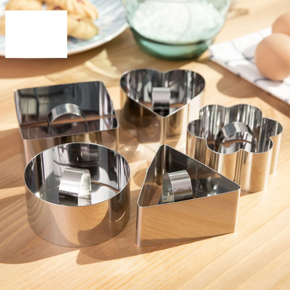 

2 pcs Stainless Steel Mousse Ring Square Dessert Mold With Pusher For Cake Baking Decorating Tool Storage Box Included Mousse