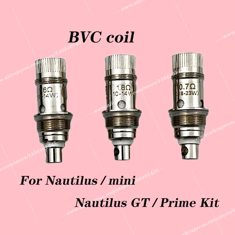 노틸러스 탱크 MTL 젤로스 키트용 BVC 코일 헤드, 노틸러스 2 2S 탱크, 0.7ohm, 1.6ohm, 1.8ohm, 5 개