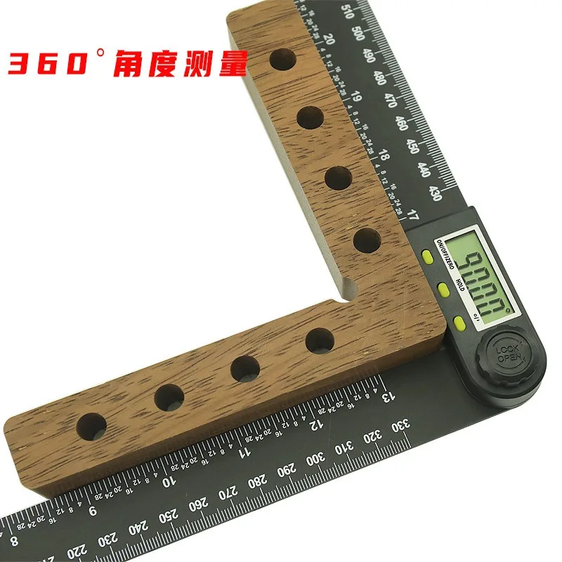 360 Degree Digital Protractor Angle Gauge 2 in 1 Black Vernier Caliper Multifunctional Ruler