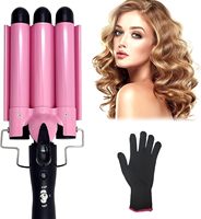 3 Barrel Curling Iron Hair Crimper Portable Temperature Adjustable Ceramic Wave Iron Wand Curler DIY Curly Hair Stylin