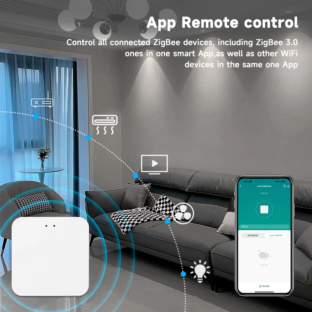 Tuya Zigbee 3.0 Smart Gateway Hub Multi-Mode Bridge Smart Home WiFi Bluetooth Gateway APP Control Works with Google Home Alexa