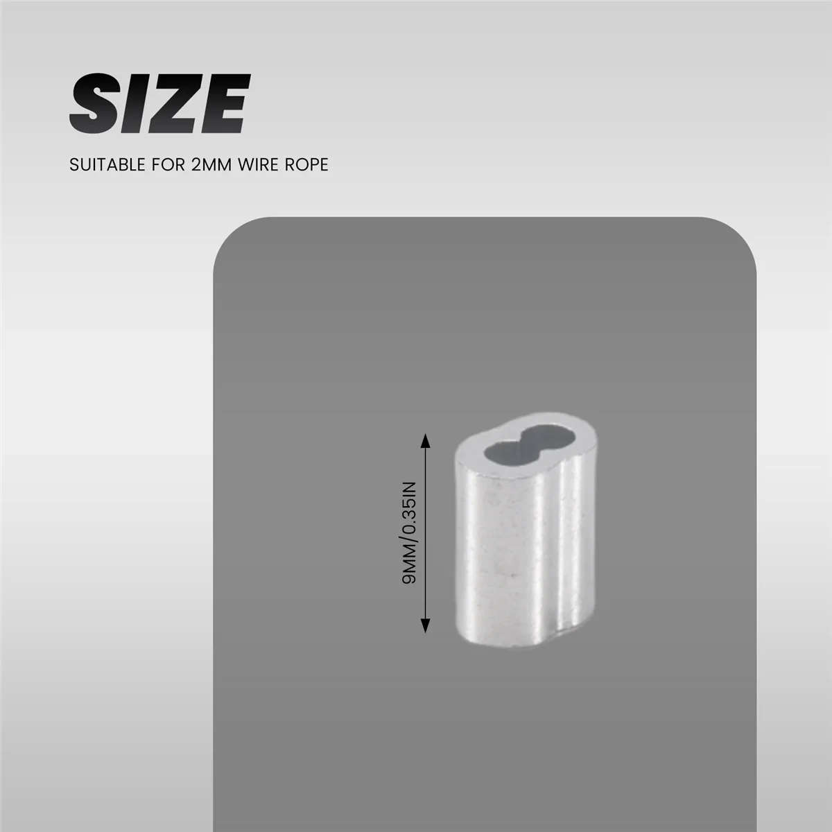 120x كم حلقة تجعيد من الألومنيوم لحبل سلك وكابل بقطر 2 مم