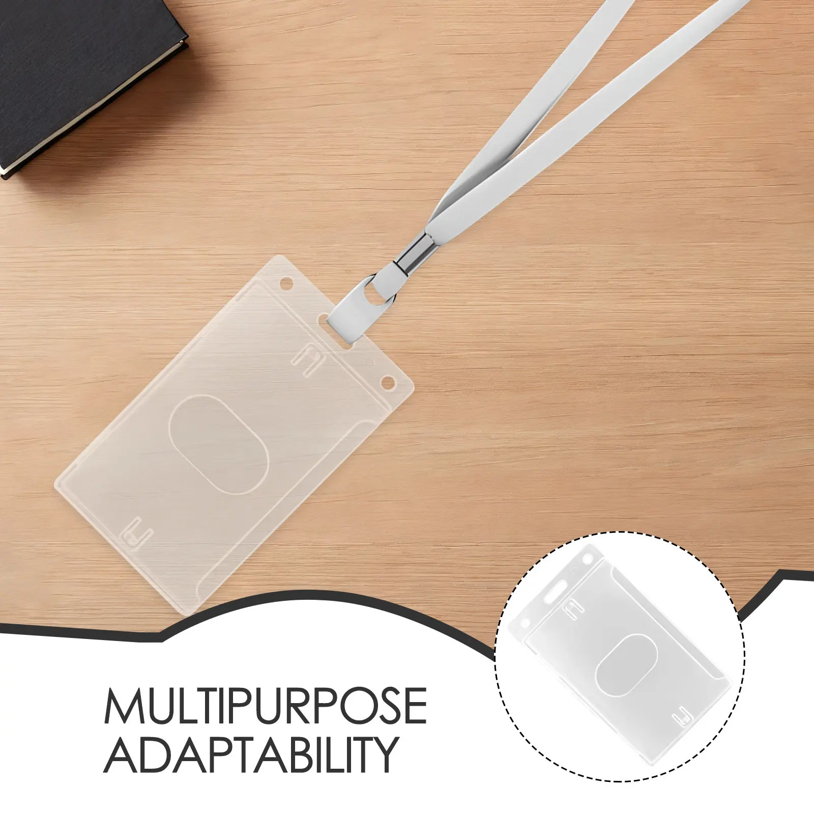 15Pcs Transparent Plastic Card Holder Clear Vertical Id Card Badge Sleeve Protective Case Name Tag Cover Office Conference Event