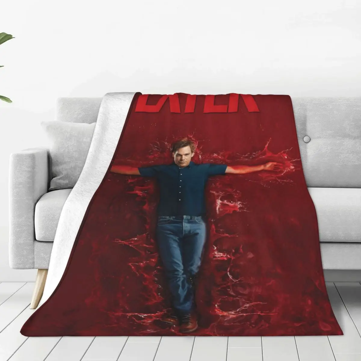 Custom Dexter Morgan Blanket Soft Fleece Autumn Warm Flannel Movie Throw Blankets for Sofa Car Bed Quilt