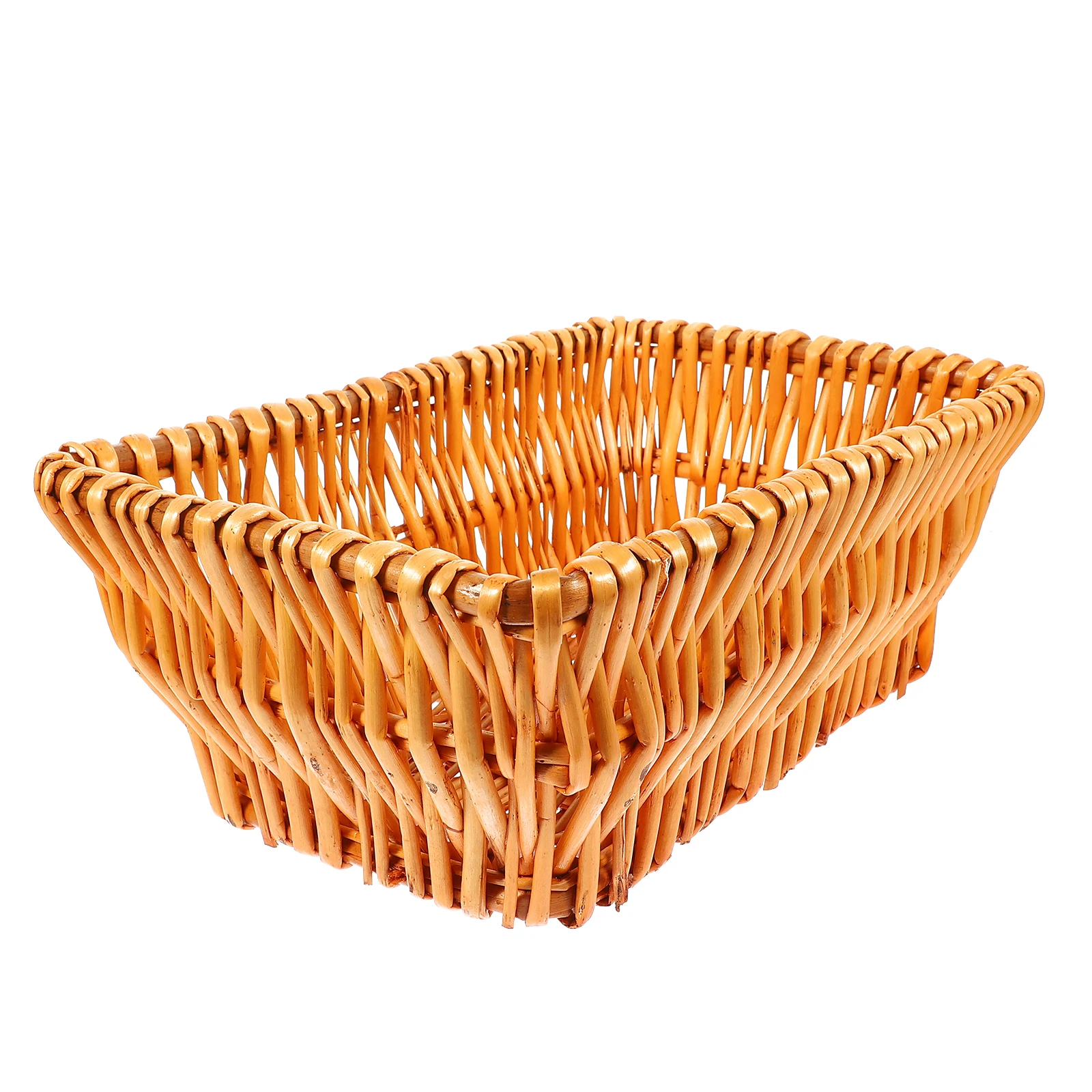 

Rattan Storage Basket Large Volume Food Holder Fruits Bread Snacks Woven Design Smooth Polishing Drainable Home Hotel Use Strong