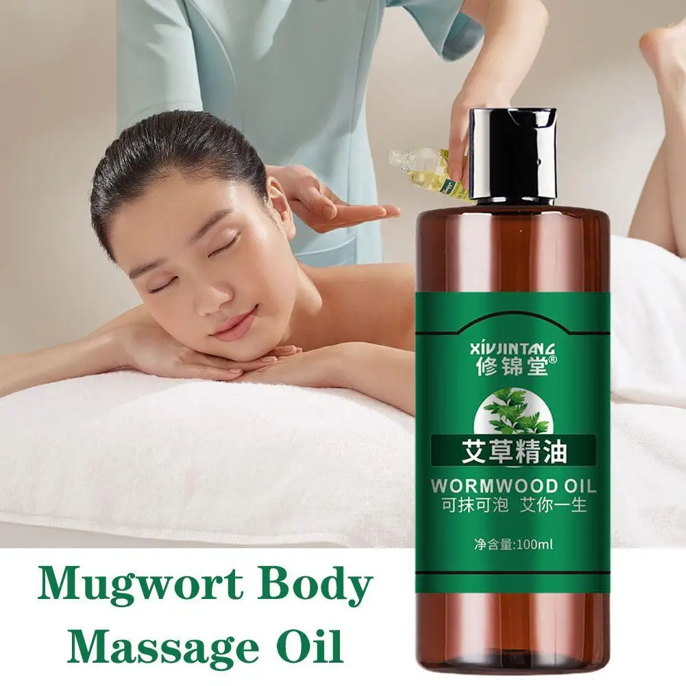 Wormwood Essential Oil Traditional Herbal Body Massage Oil 100ml/Bottle Relieves Muscle Soreness Relaxes the Body and Mind