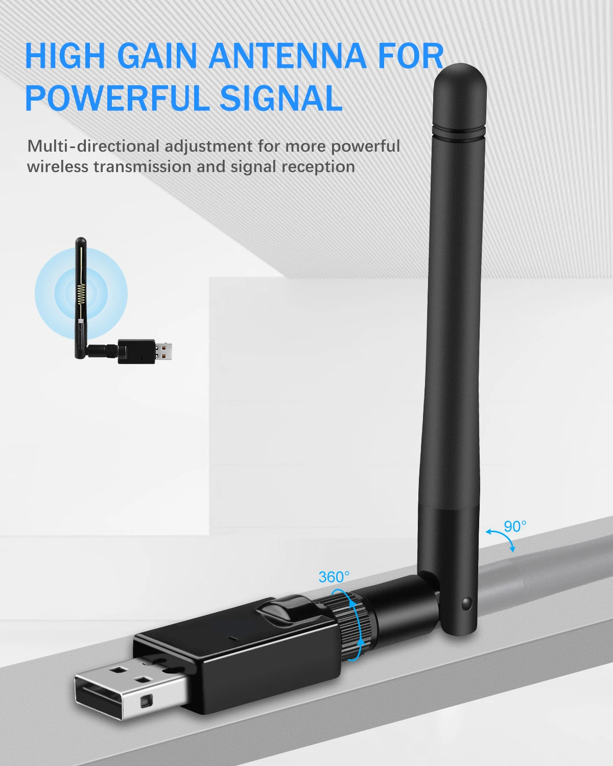 Goelely USB Bluetooth 5.0 Adapter 100M Long Distance Bluetooth Dongle for PC Wireless Bluetooth Transmitter Receiver for Laptop