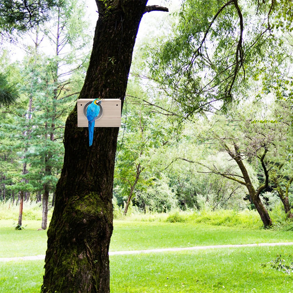 

2Pcs Wooden Bird Nest Parakeet Nesting Box Natural Wood Bird Safe Shelter for Small Birds Garden Outdoor Indoor Use