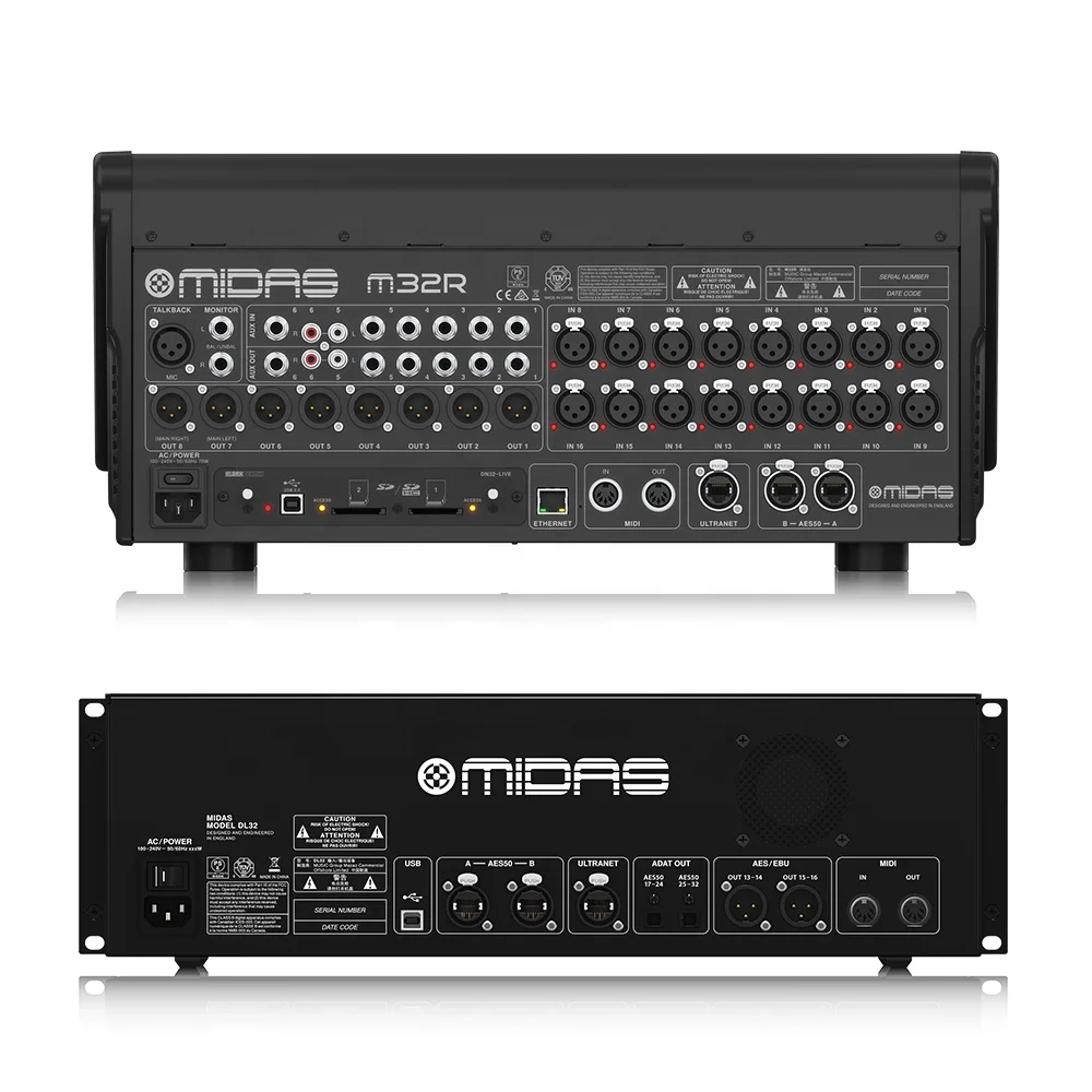 Midas M32R Live Digital Mixer + DL32 Stagebox Combination Suit Dj System For Stage Performance Line Array Speakers