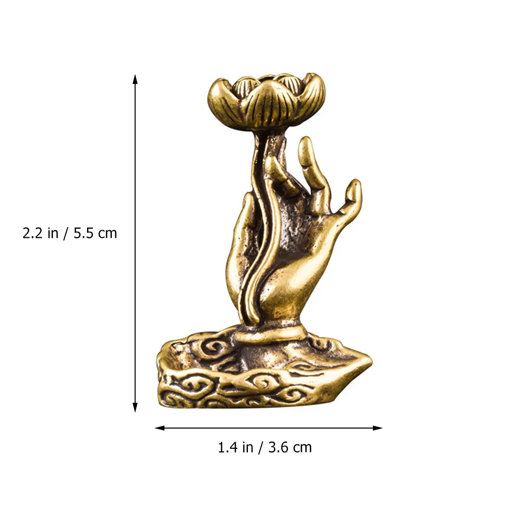 

1Pcs Copper Retro Incense Burner Buddha Hand Shape Censer Aromatherapy Aromatic Home Ornament Relaxation Decoration Gift
