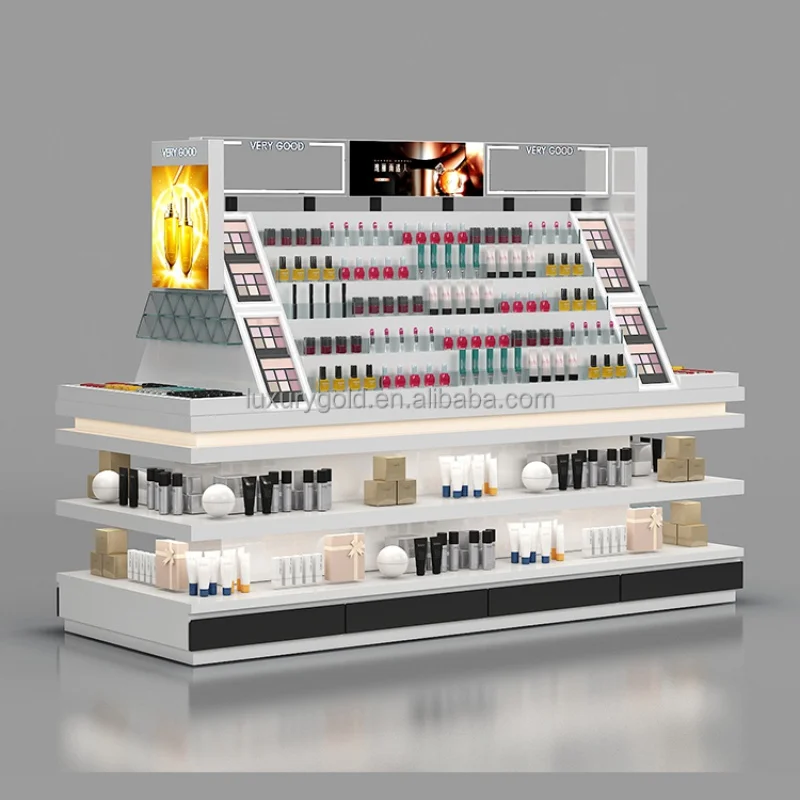 

custom.Custom Logo Retail Display Cosmetics Mall Luxury Cosmetics Display Professional Makeup Store Display